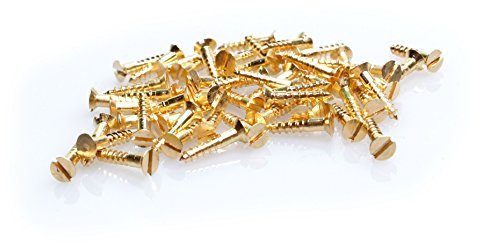 100 stycken MINI-träskruvar DIN 97 (försänkt huvud med slits) mässing 1,6 x 10 mm för modellbygge eller för restaurering