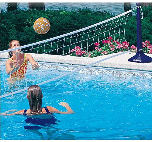 Kerlis 08231 - Set di pallavolo per piscina a rete estensibile fino a 7 m, piedi pesati, colore: blu, 8231