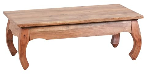 FineBuy Table Basse Opium 110x60x40 cm Bois Massif Acacia Marron Foncé