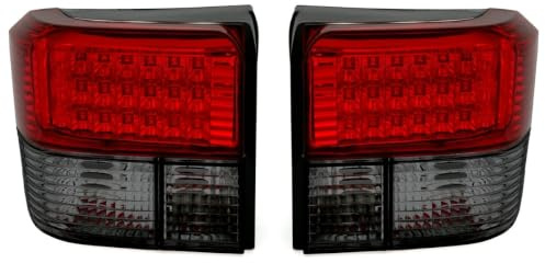 LED Rückleuchten Set in Rot Schwarz für VW T4 alle (9/1990-8/2003) | Tuning, Aftermarket, Smoke, Klarglas, links, rechts, Anschluss über OE Lampenträger, inkl. Leuchtmittel,