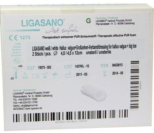 LIGASANO weiß Hallux Valgus Verb.4/4,5x12 c 2 St