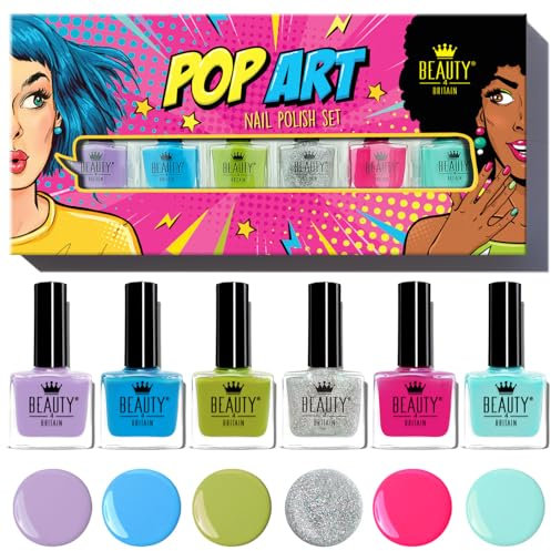 Set di Smalti Brillanti – Regalo Perfetto per Ragazze Teenager | 6 Colori Divertenti & Pazzi | Unghie da Festa & Festival | Asciugatura Rapida, Lunga Durata, Vegano | Marchio Britannico