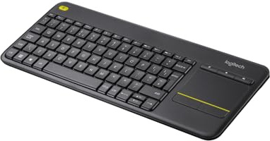 Logitech K400 Plus Kabellose TV-Tastatur mit Touchpad | 2.4 GHz via Unifying-Empfänger, Multimedia-Tasten, Windows/Android/ChromeOS, Ungarisches QWERTY - Schwarz