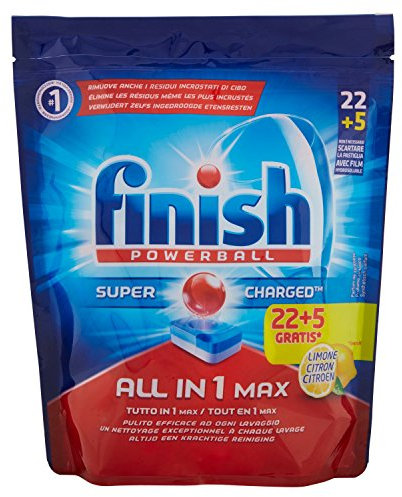 Finish Tutto in Uno Max 22+5 Pastiglie Lavastoviglie Lemon, 502 gr