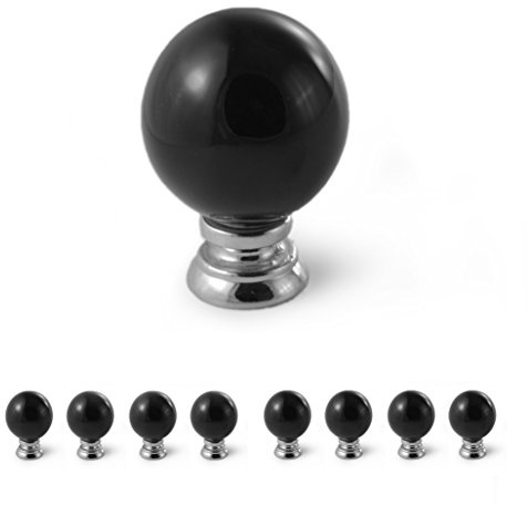 Ganzoo 8er Set Möbelknöpfe Vintage aus Keramik, antiker Landhaus Stil, Schwarz, Durchmesser 27mm, Tiefe 37mm, für Schranktür, Schublade, Kommode, Bohrung bis 18mm, Küchenschrank, Möbelbeschlag zum