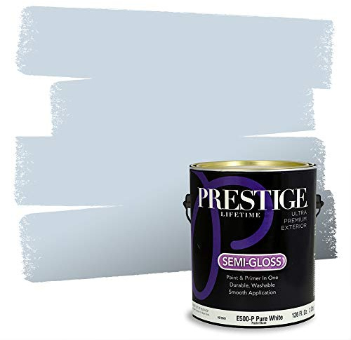 PRESTIGE Paints E500-P-SW6526 Exterior Paint and Primer in One, 1-Gallon, Semi-Gloss, Comparable Match of Sherwin Williams Icelandic, 1 Gallon, SW65-Icelandic