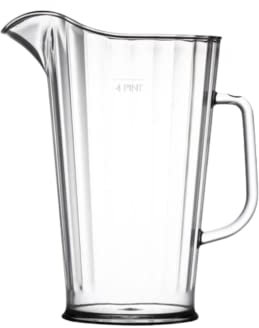 Elite 4 Pint Polycarbonate Jugs Lined and CE Marked at 80oz / 2.5ltr - Case of 4 - Plastic Jugs, Plastic Pitchers