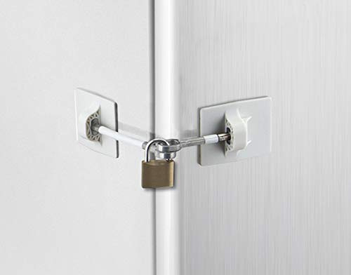 Computer Security Products Refrigerator Door Lock with Padlock - White