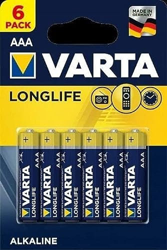 VARTA Batterien AAA, 6 Stück, Longlife, Alkaline, 1,5V, für Fernbedienungen, Radios, Uhren, Made in Germany