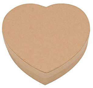 GLOREX 6 2025 092 Herz-Box, Pappe, Natur, 9.2 x 9 x 2.6 cm