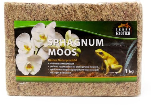 Terra Exotica Sphagnum Moos (1 Kg) Torfmoos für Garten-, Zimmerpflanzen & Terrarien