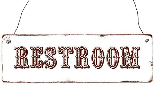 Interluxe Shabby Vintage Holzschild Restroom Western Schild WC Toilette Western Style