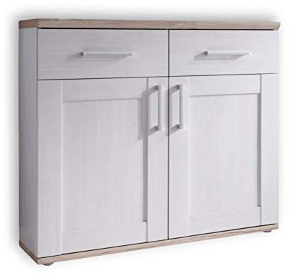 ROMANCE Schuhschrank in Sibiu Lärche / Eiche San Remo Optik - Landhausstil Schuhregal mit viel Stauraum für Ihre Schuhe - 96 x 91 x 38 cm (B/H/T)