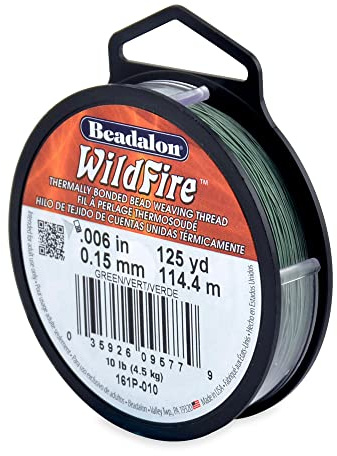 Beadalon Wildfire, 0.006 in, 0.15 mm, Break Strength 10 lb / 4.5 kg, Green, 125 yd / 114 m