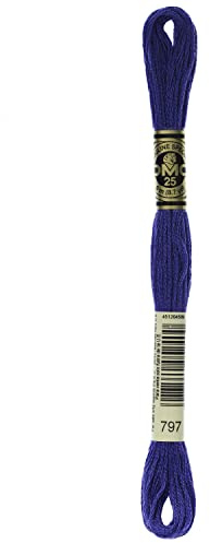 DMC Stickgarn aus Baumwolle, 6 Stränge, 300 g, Königsblau 117-797 (12 Stück)