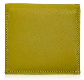 Josephine Osthoff Geldbörse Damen Wiener Schachtel Portemonnaie Münzbörse gross wallet Herren Geldbeutel echt Leder RFID-Schutz (927), Farbe:limone