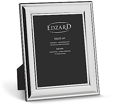 EDZARD Cadre Photo Sunset pour Photo 15 x 20 cm, argenté Noble, résistant au ternissement