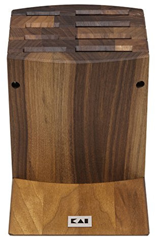 KAI Shun traditioneller Messerblock aus Holz - Premiumqualität Walnuss - Platz für 8 Messer, zerlegbar zur Reinigung - Abmessung 31 x 18 x 34 cm