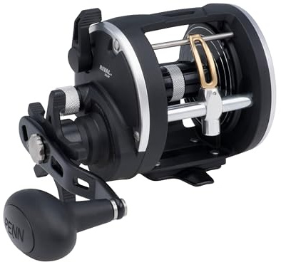 PENN Rival Level Wind Multirolle für Boote und Kajaks – Hochleistungs-Salzwasserrolle für Dorsch, Barsch, Plattfisch, Rochen, Glatthai, Seelachs