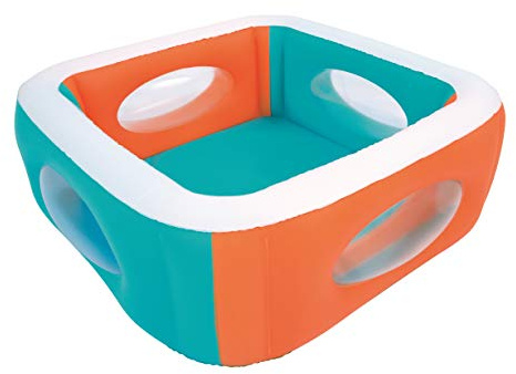 Bestway Planschbecken Window, türkis/orange, 168 x 168 x 56 cm, 565 L, 51132-05