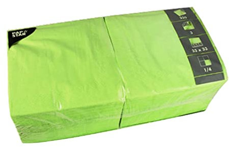 250 Servietten, 3-lagig 1/4-Falz 33 cm x 33 cm apfelgrün