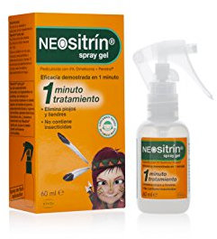 Neositrin, Spray Gel Antipiojos, Elimina Piojos y Liendres en 1 Minuto y en 1 Aplicación, Sin Insecticidas, A partir de 1 Año, 60ml