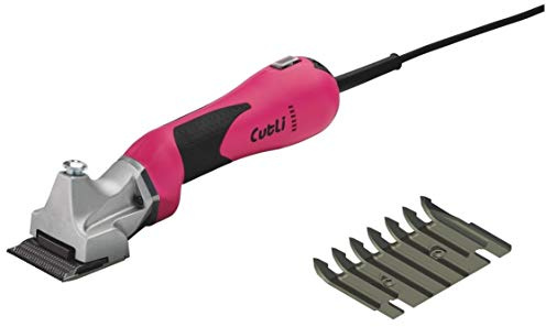 LISTER Pferdeschermaschine LI CUTLI + Messersatz LI 102 + Spezial-Schermaschinenöl + Kunststoffkoffer, Schermaschine für Pferde, professionelle Schur für ihr Pferd, Farbe/Scherkopf: pink/silber