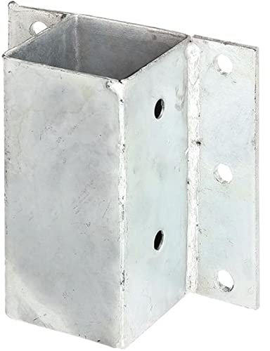 Alberts 208721 Pfostenträger für L- und U-Steine o. Mauern | zum Anschrauben | feuerverzinkt | 71 x 71 mm