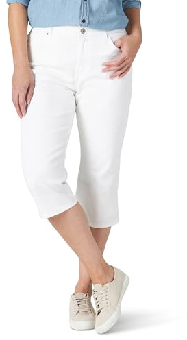 Lee Caprijeans för dam, avslappnad passform, Vitt, 48