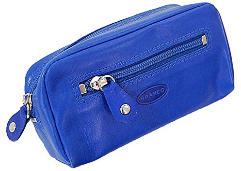 GoBago Leder Schlüsseltasche Schlüsseletui Schlüsselmappe Schlüssel Etui (Blau)