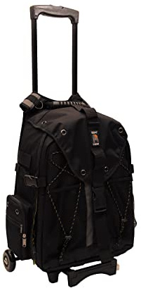 Ape Case, ACPRO4000, Backpack with wheels, Laptop compartment, Padded, Rain cover included, Adjustable straps, Camera backpack, Black (ACPRO4000),Large With Rollers
