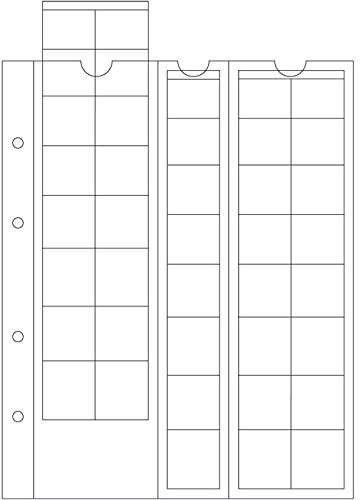 Leuchtturm 308740 Münzhüllen Optima Euro - 50 glasklare Fächer für Euro-Sätze - für 1 Cent- bis 2-Euro-Münzen - 5er Pack