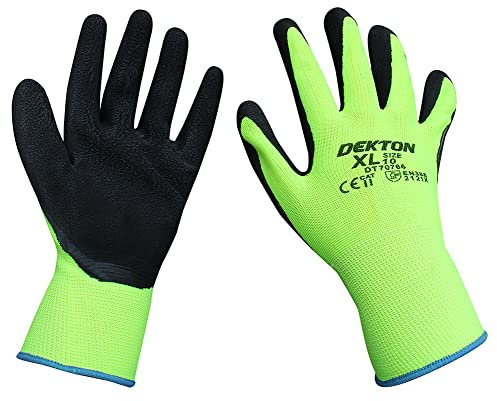 Dekton 10/XL Premium Ultimate Comfort Latex Foam Working Gloves | Ultimate Protection for DIY & Tradesmen | Ultra Grip Material | CE Cat 2 & EN388 Certified | Ideal for Protection in Various Task