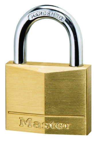 Master Lock 140EURT Lote de 2 Candados de Ancho con Cuerpo de Latón Macizo con arco Largo, Dorado, 6 x 4 x 1.3 cm, 40 mm