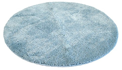 Kinzler J-10001/16 hochwertige Mikrofaser Badematte Uni, 90 cm, rund, flusenfrei, pflegeleicht, hellblau