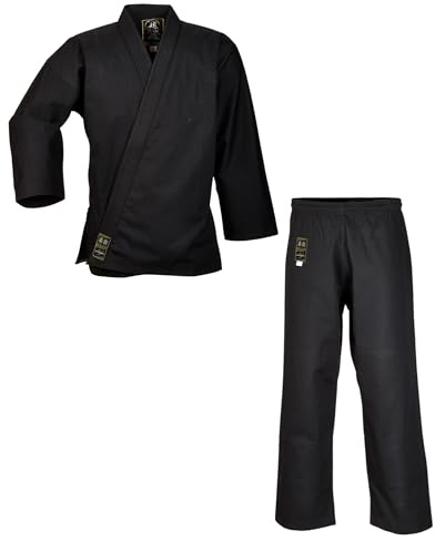 Ju-Sports SV Premium Ju-Jutsu Anzug Ronin Schwarz I Superleichter Jujutsu Anzug für Erwachsene I BJJ Gi Herren mit eingesticktem Kanji-Zeichen I 100% Baumwolle