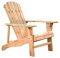 Thompson & Morgan Natural Adirondack Outdoor Garden Chair Untreated Fir Wood, Water-Resistant Acacia Hardwood Wide Armrests Ideal for Patio, Lawn, Garden, Terrace, Balcony (1 x Adirondack Chair)