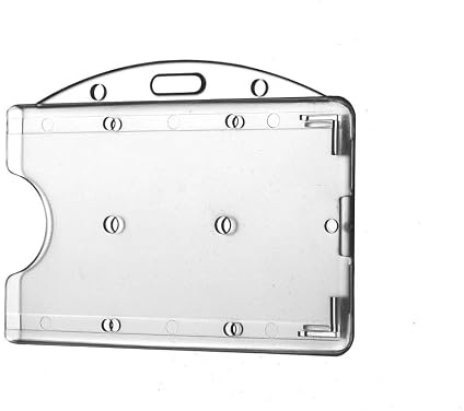 1x Kartenhalter Ausweishülle Ausweishalter aus Hartplastik Polycarbonat Namensschild HORIZONTAL