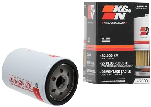 K&N Ölfilter - Patrone 76x129mm kompatibel mit Mazda, Ford, Chrysler, Jaguar, Lincoln, Dodge (HP-2009) Weiß