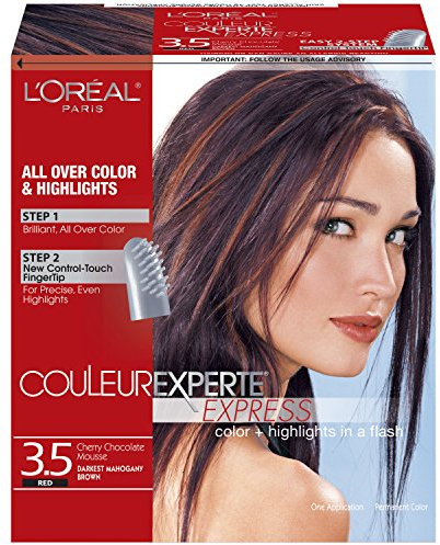 L'Oreal Paris Couleur Experte 2-Step Home Hair Color and Highlights Kit, Chocolate Mousse
