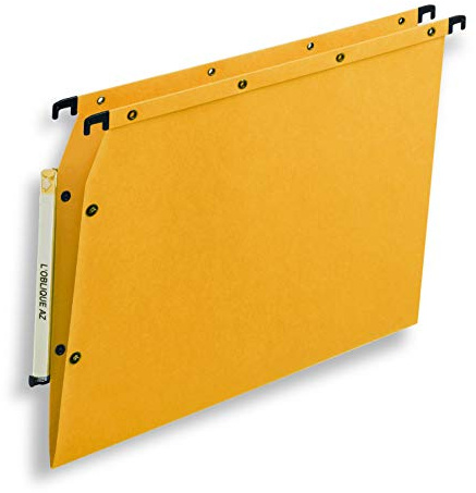 Elba Ultimate Carte Kraft Lot de 25 Dossiers Suspendus pour Armoire A4 Fond en V Jaune