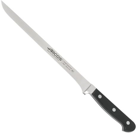 Arcos Couteau à Jambon Professionnel - Lame Forgée NITRUM 250 mm - Manche POM Résistant - Pour Découpes Précises - Série Classique