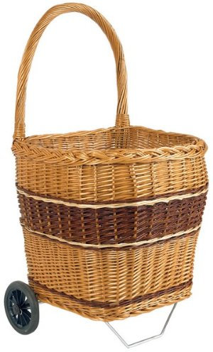 GRIGNO-TEK Chariot à buches en Osier Bicolore, Fond Bois Anti poussière PRO1330