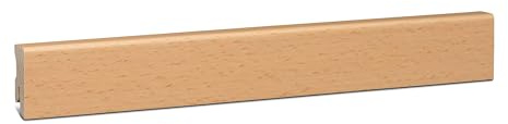 KGM Sockelleiste Modern Massivholz - Buche, 2400 x 16 x 40 mm, 1 Stück | Fußleiste, Fichte-Träger furniert, ungedämpft, edle Holzoptik, für Wohnräume, PEFC-zertifiziert