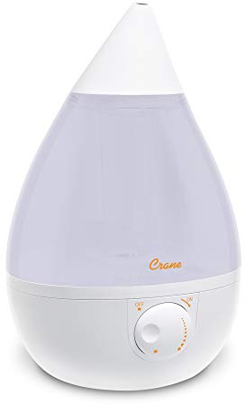 Crane USA Humidifiers - Ultrasonic Cool Mist Humidifier, Filter-Free, 1 Gallon, for Home Bedroom Baby Nursery and Office, White