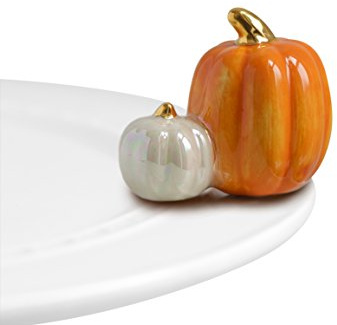 Nora Fleming Double Pumpkin - Hand-Painted Ceramic Halloween and Thanksgiving Decor - Fall Minis for The Home and Office
