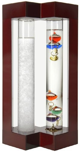 Lily's Home Desktop Weather Station with Galileo Thermometer & Fitzroy Storm Glass Weather Predictor, Ideal Gift for Friends and Family, Indoor & Outdoor Home Décor (4.9” L x 2.8” W x 7.9” H)