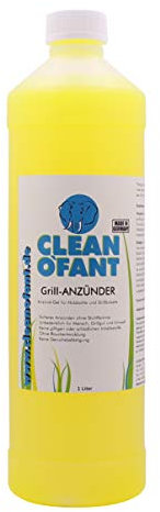 CLEANOFANT Grillanzünder Gel 1 Liter | Flüssig Anzünder für Holzkohle, Grillkohle, Grillbriketts - Geruchsfrei, Rauchfrei, Rußfrei, Sicheres Anzünden ohne Stichflamme