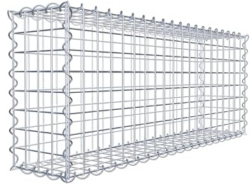 GABIONA | Gabion 100 x 40 x 20 cm | Gabionkorg med maskstorlek 5 x 5 cm | robust stenkorg, mur med spiralstängning