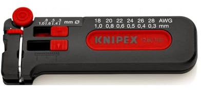 Knipex Mini Abisolierzange 18-28 AWG, 1280100SB, Silber, Edelstahl